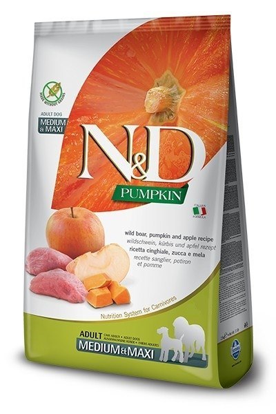 FARMINA N&D Pumpkin Boar & Apple Adult Medium & Maxi - sucha karma dla psa - 12kg FARMINA N&D Pumpkin Boar & Apple Adult Medium & Maxi - sucha karma dla psa - 12kg