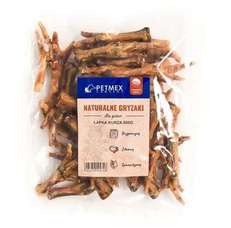Gryzak dla psów PETMEX Łapa kurza 500g Gryzak dla psów PETMEX Łapa kurza 500g