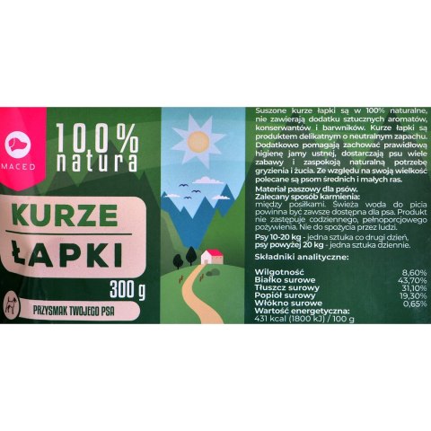 MACED 100% Natura Kurze Łapki - przysmak dla psa - 300 g MACED 100% Natura Kurze Łapki - przysmak dla psa - 300 g