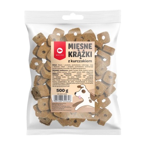 MACED MIĘSNE KRĄŻKI Z KURCZAKIEM - przysmak dla psa - 500 G MACED MIĘSNE KRĄŻKI Z KURCZAKIEM - przysmak dla psa - 500 G