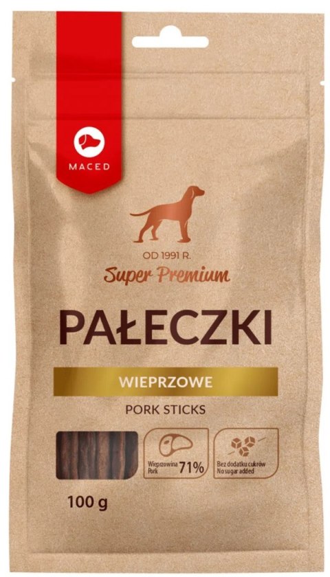 MACED Pałeczki wieprzowe - przysmak dla psa - 100 g MACED Pałeczki wieprzowe - przysmak dla psa - 100 g