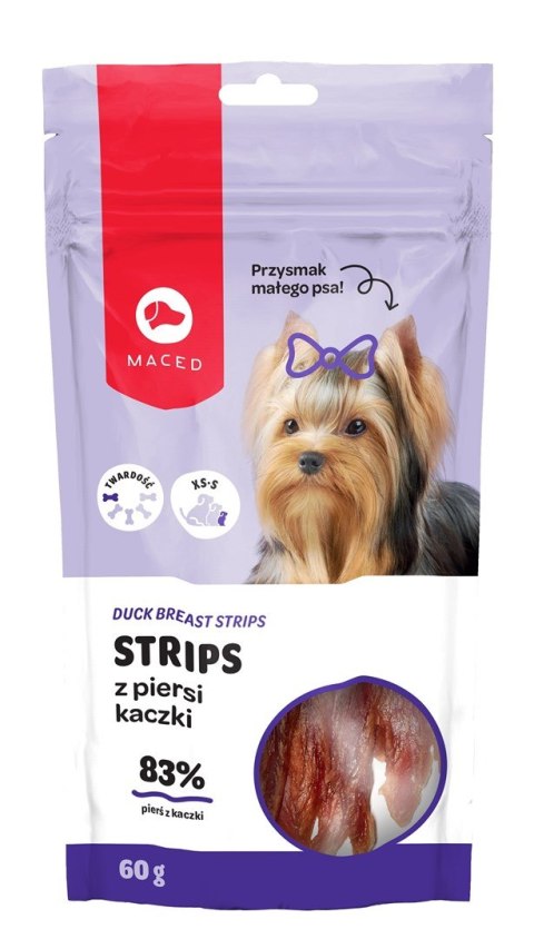 MACED Strips z piersi kaczki - przysmak dla psa - 60g MACED Strips z piersi kaczki - przysmak dla psa - 60g