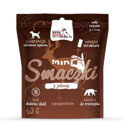 SYTA MICHA - MINI Smaczki z jelenia - przysmak dla psa - 60g SYTA MICHA - MINI Smaczki z jelenia - przysmak dla psa - 60g