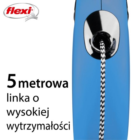 Smycz flexi automatyczna New Classic S linka 5m - dla psa do 12 kg, kolor niebieski Smycz flexi automatyczna New Classic S linka 5m - dla psa do 12 kg, kolor niebieski