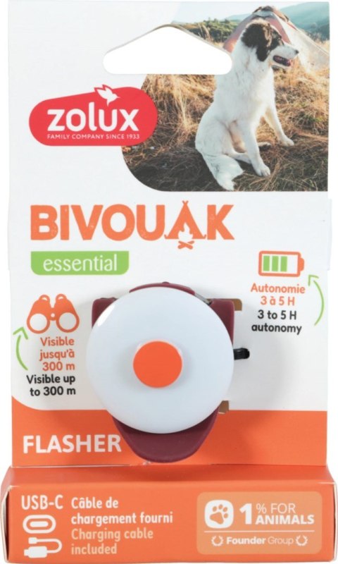 ZOLUX Zawieszka do obroży BIVOUAK czerwona na USB ZOLUX Zawieszka do obroży BIVOUAK czerwona na USB