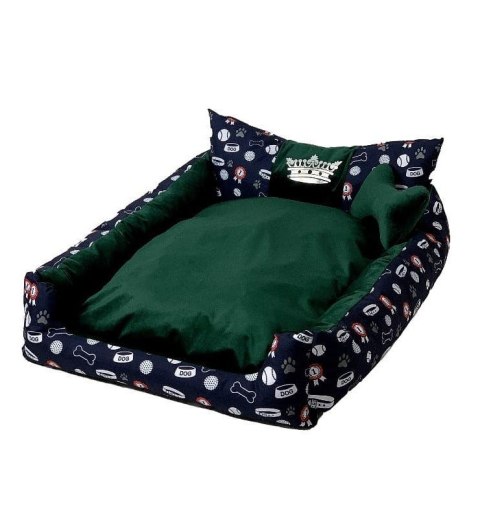 GO GIFT Korona Legowisko dla psa i kota XL - zielony - 100x90x18 cm GO GIFT Korona Legowisko dla psa i kota XL - zielony - 100x90x18 cm