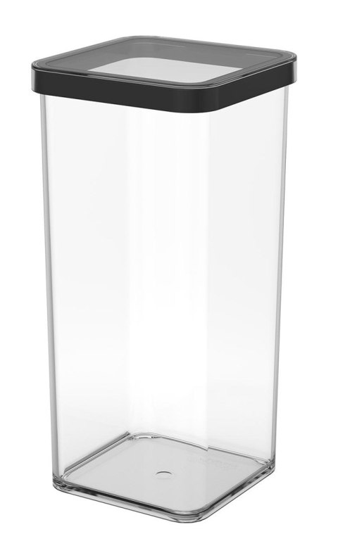 Rotho Pojemnik na przysmaki kwadratowy 1.5L LOFT transparentny/czarny Rotho Pojemnik na przysmaki kwadratowy 1.5L LOFT transparentny/czarny