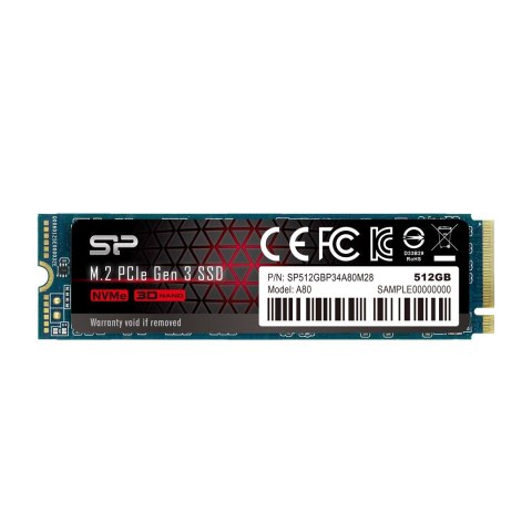 Dysk SSD Silicon Power A80 512GB M.2 PCIe NVMe Gen3x4 TLC 3400/2300 MB/s (SP512GBP34A80M28) Dysk SSD Silicon Power A80 512GB M.2 PCIe NVMe Gen3x4 TLC 3400/2300 MB/s (SP512GBP34A80M28)