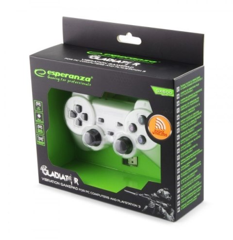 Gamepad bezprzewodowy Esperanza GLADIATOR EGG108W (PC, PS3; kolor biały) Gamepad bezprzewodowy Esperanza GLADIATOR EGG108W (PC, PS3; kolor biały)