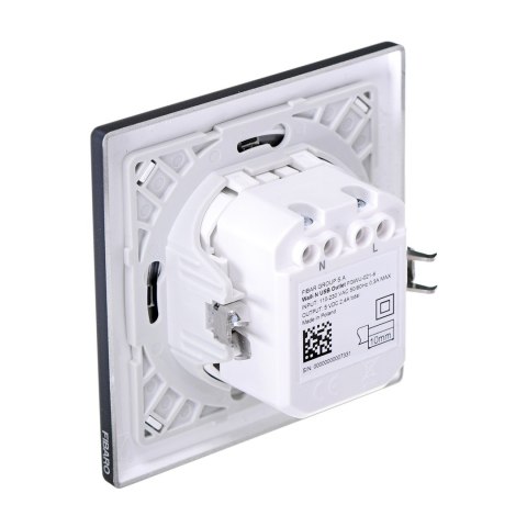 FIBARO Gniazdo USB Walli N USB Outlet antracyt FIBARO Gniazdo USB Walli N USB Outlet antracyt
