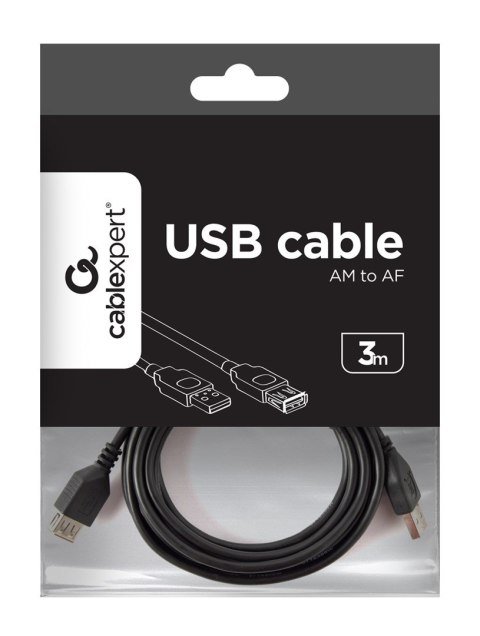 Kabel GEMBIRD CCP-USB2-AMAF-10 (USB 2.0 typu A F - USB 2.0 typu A M; 3m; kolor czarny) Kabel GEMBIRD CCP-USB2-AMAF-10 (USB 2.0 typu A F - USB 2.0 typu A M; 3m; kolor czarny)