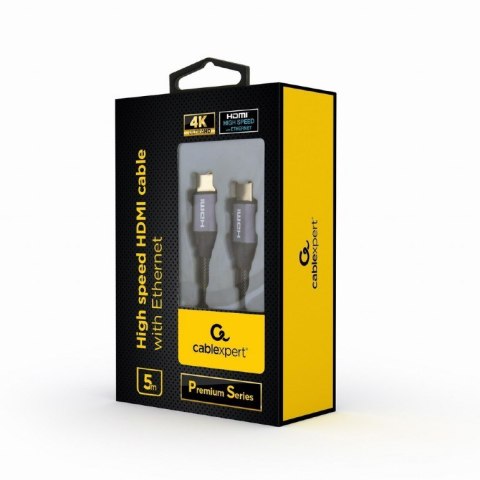 Kabel GEMBIRD seria premium CCBP-HDMI-5M (HDMI M - HDMI M; 5m; kolor czarny) Kabel GEMBIRD seria premium CCBP-HDMI-5M (HDMI M - HDMI M; 5m; kolor czarny)