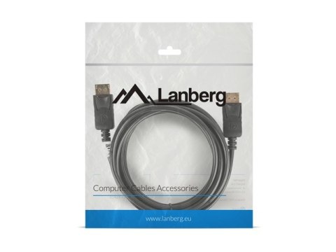 Kabel Lanberg CA-DPDP-10CC-0030-BK (DisplayPort M - DisplayPort M; 3m; kolor czarny) Kabel Lanberg CA-DPDP-10CC-0030-BK (DisplayPort M - DisplayPort M; 3m; kolor czarny)