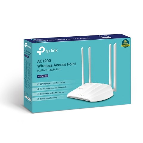 Access Point TP-LINK TL-WA1201 Dwa pasma Wi-Fi w standardzie AC1200 - 867 Mb/s w paśmie 5 GHz i 300 Mb/s w paśmie 2,4 GHz. Access Point TP-LINK TL-WA1201 Dwa pasma Wi-Fi w standardzie AC1200 - 867 Mb/s w paśmie 5 GHz i 300 Mb/s w paśmie 2,4 GHz.