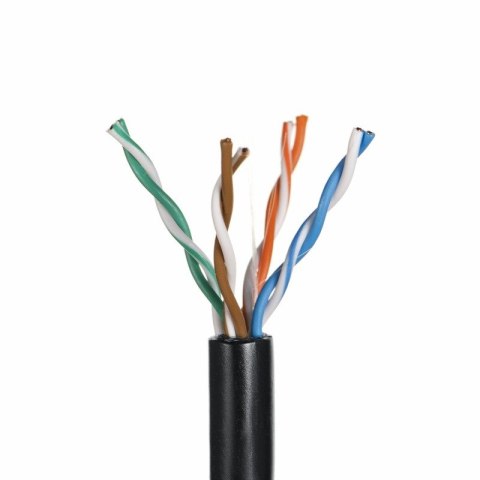 Kabel UTP A-LAN drut, zewnętrzny suchy, 100% miedź KIU5OUTS305Q (UTP; 305m; kat. 5e; kolor czarny) Kabel UTP A-LAN drut, zewnętrzny suchy, 100% miedź KIU5OUTS305Q (UTP; 305m; kat. 5e; kolor czarny)