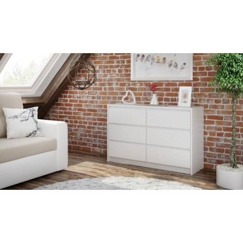 K120 KARO KOMODA 6 SZUFLAD BIAŁY K120 KARO KOMODA 6 SZUFLAD BIAŁY