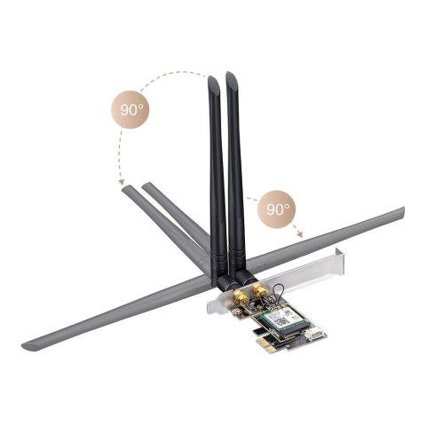 Karta sieciowa CUDY WE3000 AX5400 Wi-Fi 6 + BT 5.2 Intel AX210 PCIe Karta sieciowa CUDY WE3000 AX5400 Wi-Fi 6 + BT 5.2 Intel AX210 PCIe