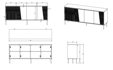Komoda 4D ABI 200x45x88 biały mat Komoda 4D ABI 200x45x88 biały mat