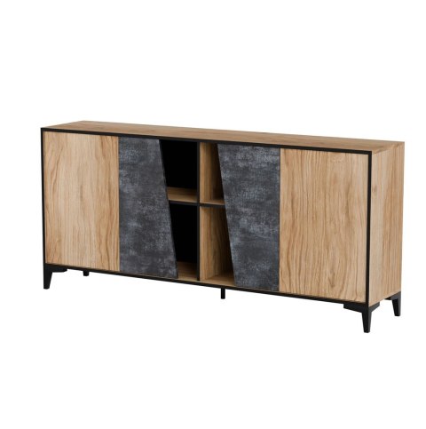 Komoda 4D OVO 180x38xH83 dąb/beton Komoda 4D OVO 180x38xH83 dąb/beton