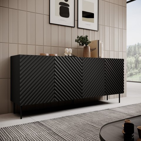 Komoda 4D2SZ ONDA 200x45x85 czarny Komoda 4D2SZ ONDA 200x45x85 czarny