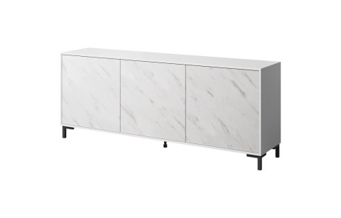 Komoda MARMO 3D 200x45xH80,5 biały mat/marmur biały Komoda MARMO 3D 200x45xH80,5 biały mat/marmur biały