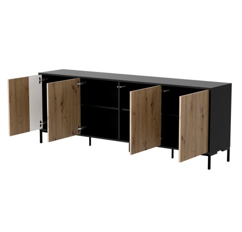 Komoda MERCI 200x40x74 czarny/dąb artisan Komoda MERCI 200x40x74 czarny/dąb artisan