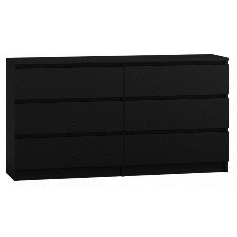 M6 MALWA KOMODA 140CM 6 SZUFLAD CZARNY M6 MALWA KOMODA 140CM 6 SZUFLAD CZARNY