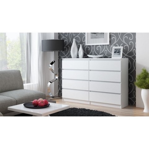 M8 MALWA KOMODA 140CM 8 SZUFLAD BIAŁY M8 MALWA KOMODA 140CM 8 SZUFLAD BIAŁY