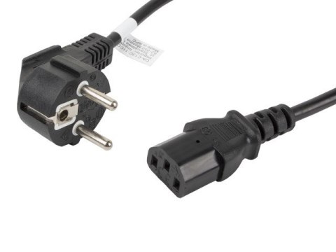 Kabel Lanberg CA-C13C-11CC-0018-BK (C13 / IEC C13 / IEC 320 C13 F - Schuko M; 1,8m; kolor czarny) Kabel Lanberg CA-C13C-11CC-0018-BK (C13 / IEC C13 / IEC 320 C13 F - Schuko M; 1,8m; kolor czarny)