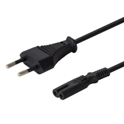 Kabel SAVIO CL-100 (2-Pin F - Euro M; 1,8m; kolor czarny) Kabel SAVIO CL-100 (2-Pin F - Euro M; 1,8m; kolor czarny)