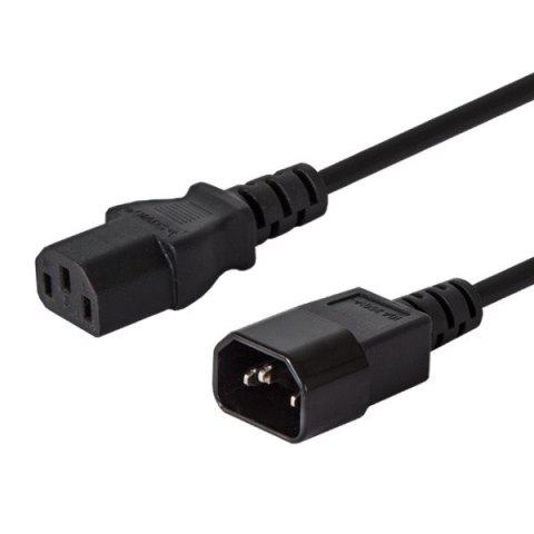 Kabel SAVIO CL-99 (C14 / IEC C14 / IEC 320 C14 M - C13 F; 1,2m; kolor czarny) Kabel SAVIO CL-99 (C14 / IEC C14 / IEC 320 C14 M - C13 F; 1,2m; kolor czarny)