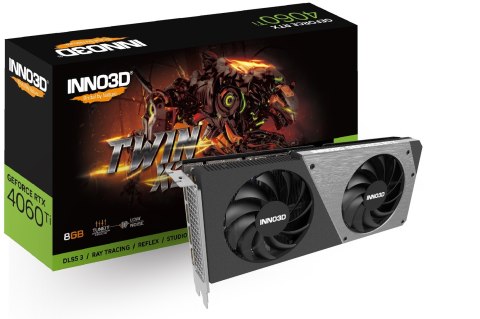 Karta graficzna INNO3D GeForce RTX 4060 Ti TWIN X2 8GB GDDR6 DLSS 3 Karta graficzna INNO3D GeForce RTX 4060 Ti TWIN X2 8GB GDDR6 DLSS 3