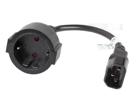 LANBERG PRZEDŁUŻACZ KABLA ZASILAJĄCEGO IEC 320 C14 -> SCHUKO(F), 20CM LANBERG PRZEDŁUŻACZ KABLA ZASILAJĄCEGO IEC 320 C14 -> SCHUKO(F), 20CM