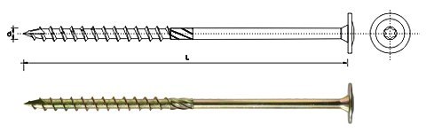 WKRĘT DO DREWNA Z KOŁNIERZEM NA TORX OCYNK ŻÓŁTY 8*400MM T40 WKRĘT DO DREWNA Z KOŁNIERZEM NA TORX OCYNK ŻÓŁTY 8*400MM T40