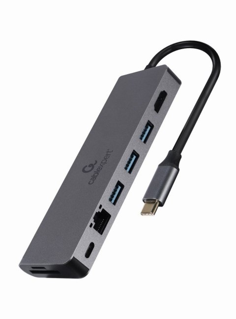 GEMBIRD MULTI ADAPTER USB TYP-C 5W1 HUB, HDMI, CZYTNIK KART, LAN, PD - 100W) GEMBIRD MULTI ADAPTER USB TYP-C 5W1 HUB, HDMI, CZYTNIK KART, LAN, PD - 100W)