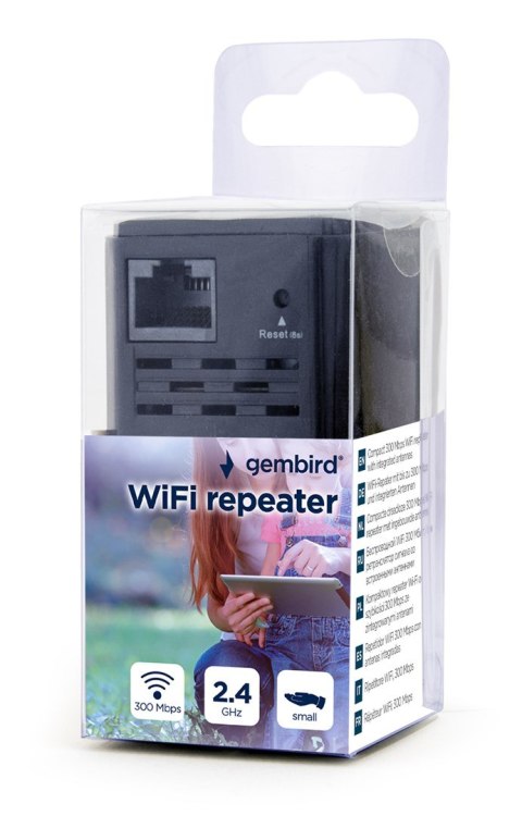 GEMBIRD WIFI REPEATER MINI WNP-RP300-03-BK B/G/N300 + GNIAZDO RJ45, DO GNIAZDKA 230V, CZARNY GEMBIRD WIFI REPEATER MINI WNP-RP300-03-BK B/G/N300 + GNIAZDO RJ45, DO GNIAZDKA 230V, CZARNY
