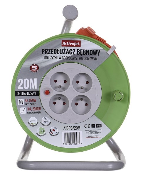 Przedłużacz bębnowy Activejet PB/20m Przedłużacz bębnowy Activejet PB/20m