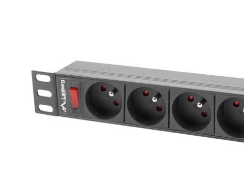 Listwa RACK Lanberg PDU-09E-0300-BK (7 x UTE; 16 A (3680 W); 3m; kolor czarny) Listwa RACK Lanberg PDU-09E-0300-BK (7 x UTE; 16 A (3680 W); 3m; kolor czarny)