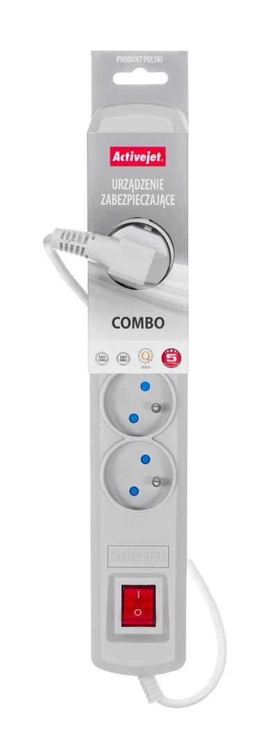 Listwa przeciwprzepięciowa Activejet 5gn/5m/cz (10A; 2300W) 5m; kolor szary Listwa przeciwprzepięciowa Activejet 5gn/5m/cz (10A; 2300W) 5m; kolor szary