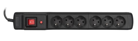 Listwa przeciwprzepięciowa Activejet COMBO 6gn/3m/cz (10A; 2300W) 3m; kolor czarny Listwa przeciwprzepięciowa Activejet COMBO 6gn/3m/cz (10A; 2300W) 3m; kolor czarny