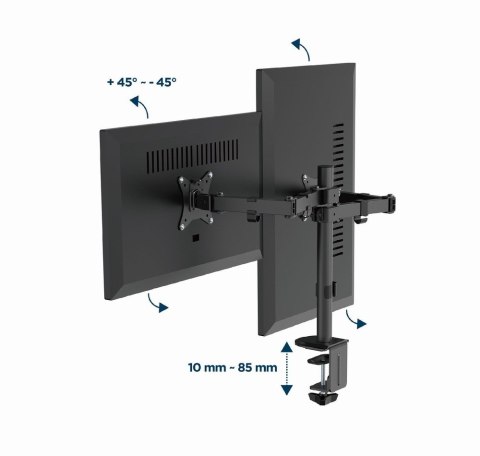 GEMBIRD BIURKOWE REGULOWANE RAMIĘ/UCHWYT NA 2 MONITORY 17-32, VESA 100X100MM, DO 9 KG GEMBIRD BIURKOWE REGULOWANE RAMIĘ/UCHWYT NA 2 MONITORY 17-32, VESA 100X100MM, DO 9 KG