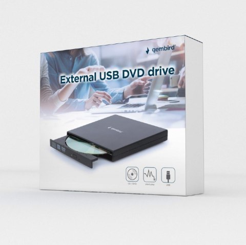 GEMBIRD ZEWNĘTRZNA NAGRYWARKA DVD 8X, CD 24X USB 2.0 CZARNA GEMBIRD ZEWNĘTRZNA NAGRYWARKA DVD 8X, CD 24X USB 2.0 CZARNA
