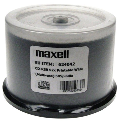 MAXELL CD-R 700MB 50 szt. 52x80 min, spindel, płyta do nadruku MAXELL CD-R 700MB 50 szt. 52x80 min, spindel, płyta do nadruku