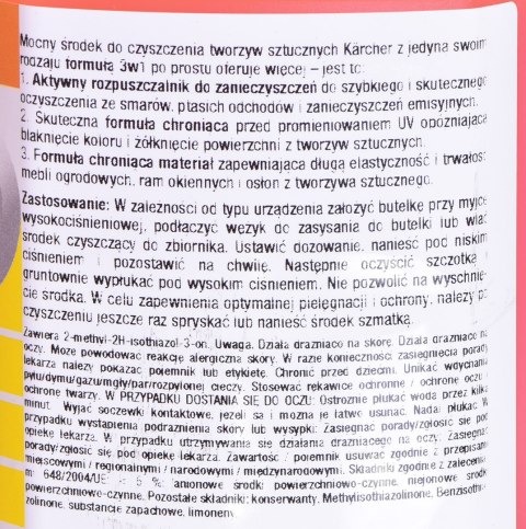 Środek do czyszczenia plastiku KARCHER 3w1 1L 6.295-758.0 Środek do czyszczenia plastiku KARCHER 3w1 1L 6.295-758.0