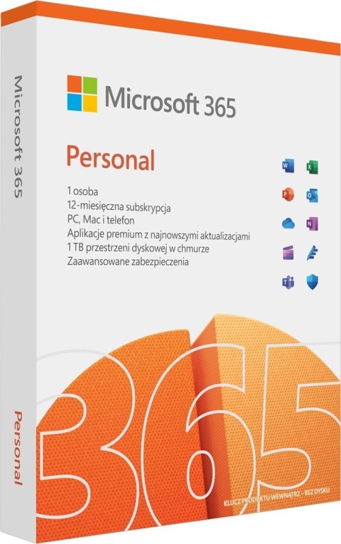 Microsoft 365 Personal PL (1 osoba.; 5 urządzeń ; 12 miesięcy; wersja fizyczna; Polska) (QQ2-01752) Microsoft 365 Personal PL (1 osoba.; 5 urządzeń ; 12 miesięcy; wersja fizyczna; Polska) (QQ2-01752)