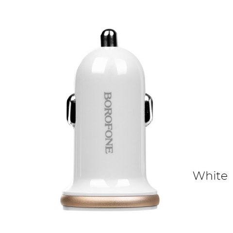 Borofone - ładowarka samochodowa 2x USB, biały Borofone - ładowarka samochodowa 2x USB, biały