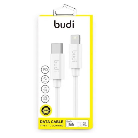 Budi - Kabel USB-C - Lightning z technologią PD, certyfikat MFi, 1 m (Biały) Budi - Kabel USB-C - Lightning z technologią PD, certyfikat MFi, 1 m (Biały)