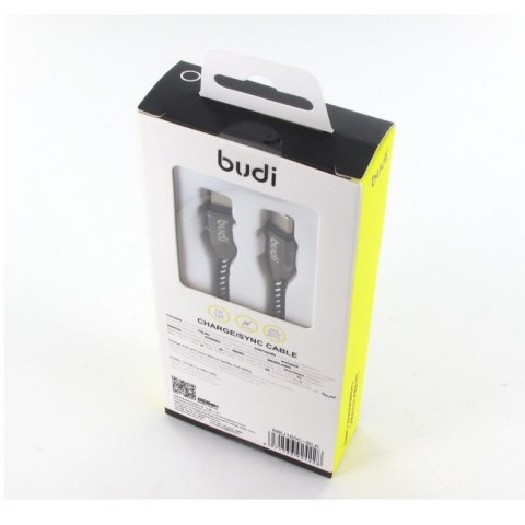 Budi - Kabel USB-C - USB-C 2.4A, 1 m (Czarny) Budi - Kabel USB-C - USB-C 2.4A, 1 m (Czarny)
