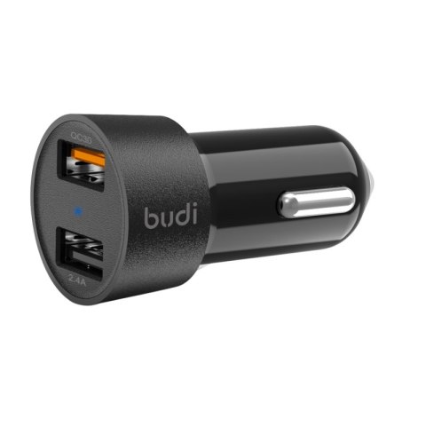 Budi - Ładowarka samochodowa 2x USB, 30W, QC3.0 (Czarny) Budi - Ładowarka samochodowa 2x USB, 30W, QC3.0 (Czarny)