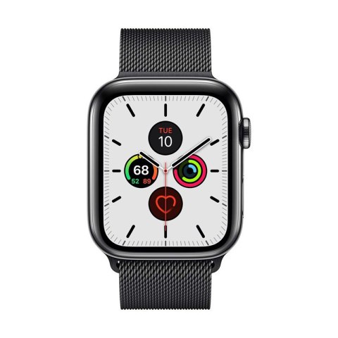 Crong Milano Steel - Pasek ze stali nierdzewnej do Apple Watch 38/40/41 mm (czarny)